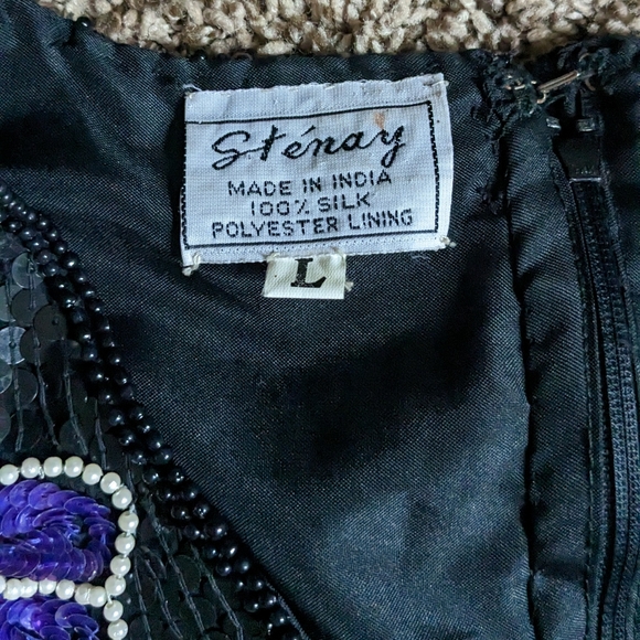 Sequin 80s Shoulder Pad Blouse - Picture 7 of 8